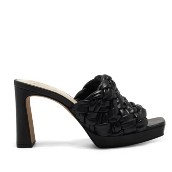 Vince Camuto Elanora Black SquareToe Braided Heels Size EU 42 - Picture 3 of 11